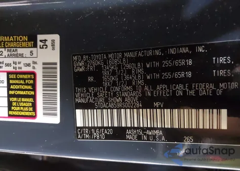 2024 Toyota Grand Highlander Hybrid Xle from USA, damaged, VIN 5TDACAB59RS002284